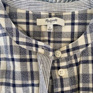 Madewell Mandarin Collar Plaid shirt